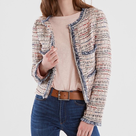 Tweed Jacket in Pink Womens Size XS 525 America - Picture 12 of 14